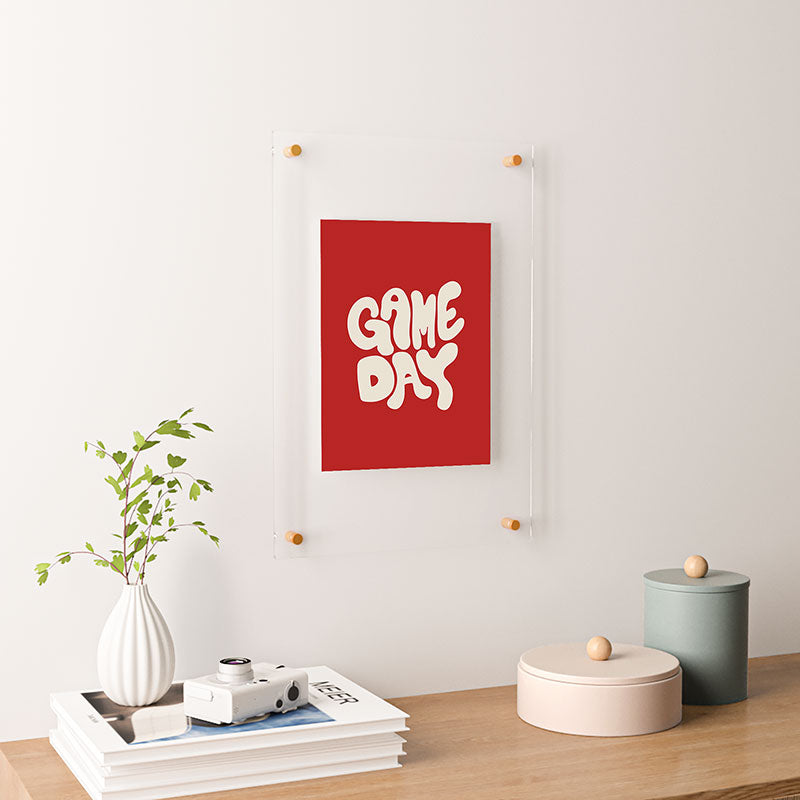 DENY Designs Gameday Red and White 1 Floating Acrylic Print