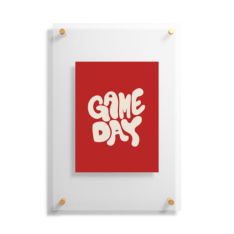 DENY Designs Gameday Red and White 1 Floating Acrylic Print