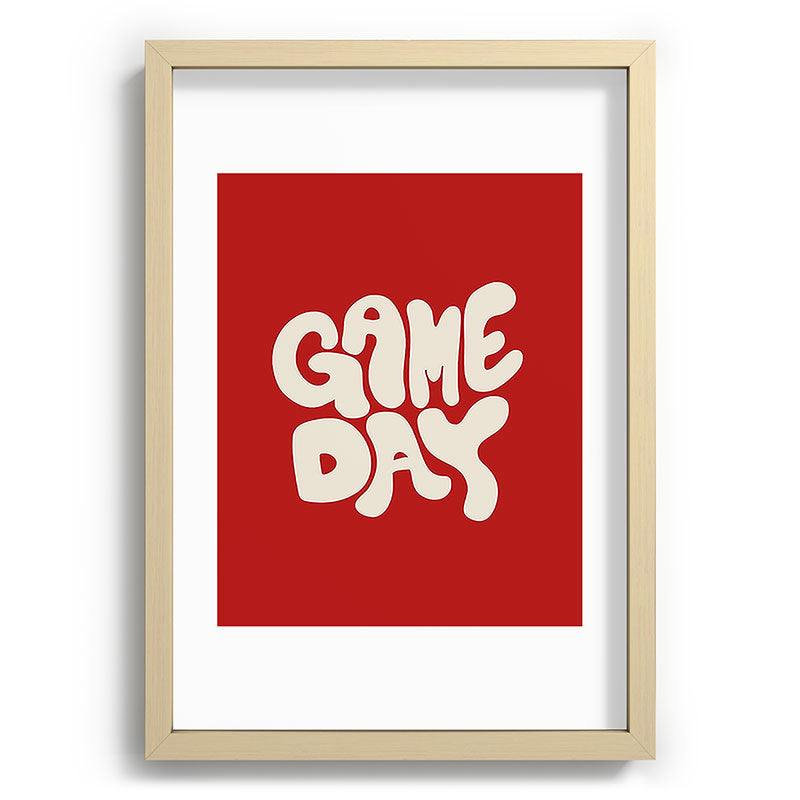DENY Designs Gameday Red and White 1 Recessed Framing Rectangle