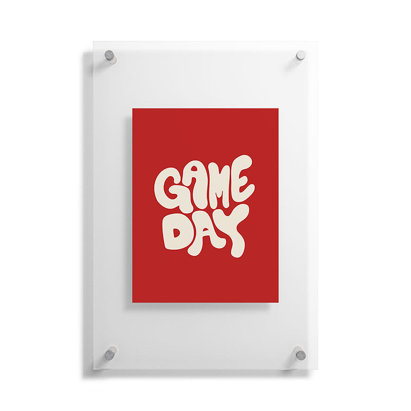 DENY Designs Gameday Red and White 1 Floating Acrylic Print