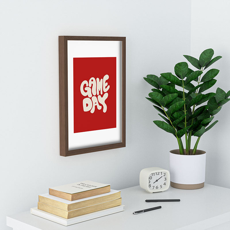 DENY Designs Gameday Red and White 1 Recessed Framing Rectangle