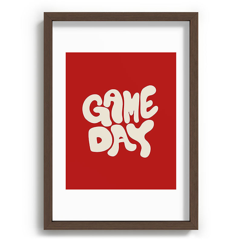 DENY Designs Gameday Red and White 1 Recessed Framing Rectangle