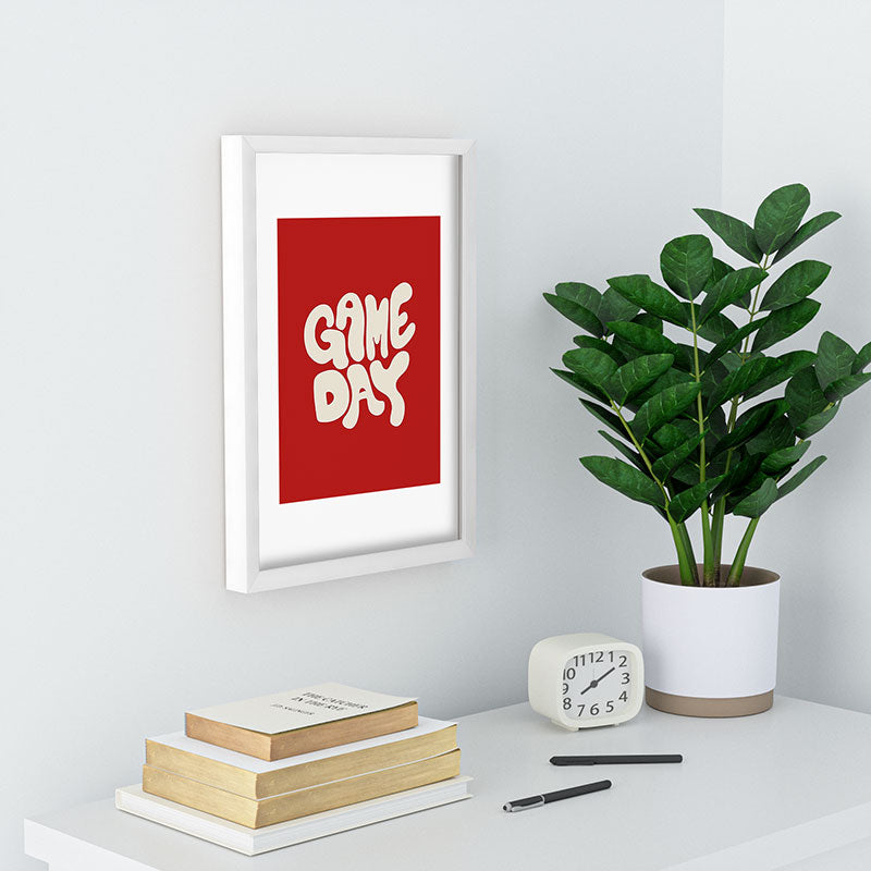DENY Designs Gameday Red and White 1 Recessed Framing Rectangle