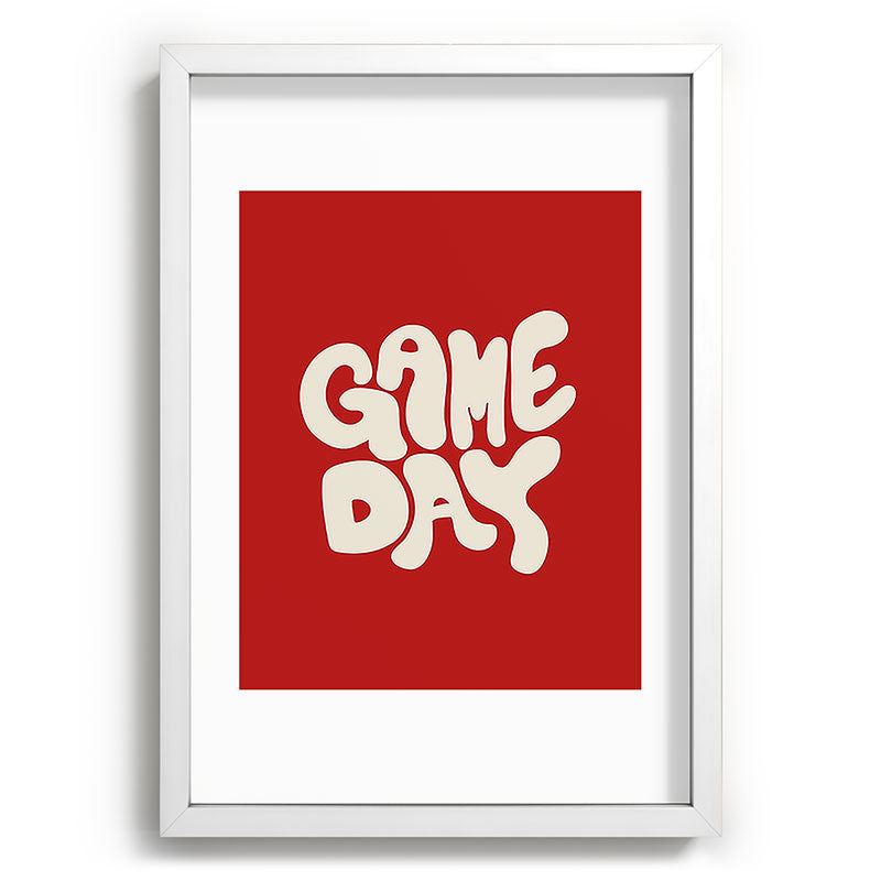 DENY Designs Gameday Red and White 1 Recessed Framing Rectangle