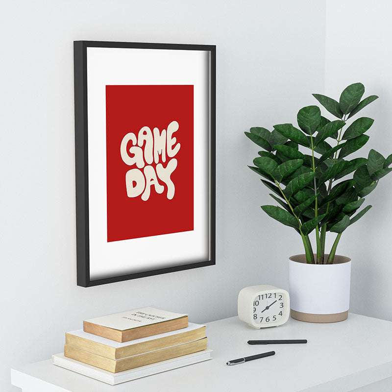DENY Designs Gameday Red and White 1 Recessed Framing Rectangle