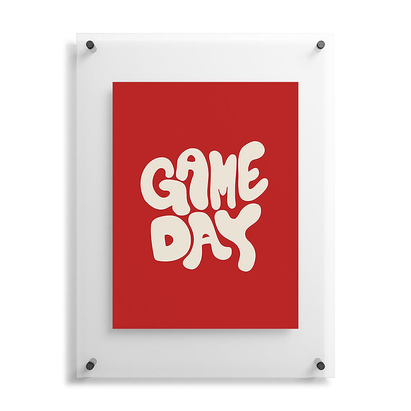 DENY Designs Gameday Red and White 1 Floating Acrylic Print