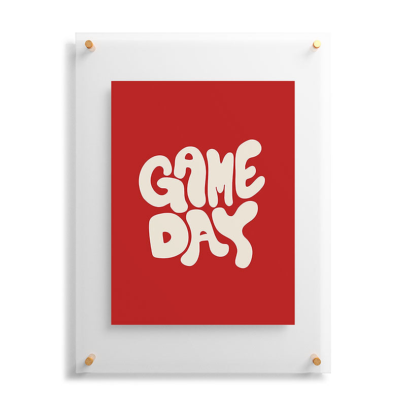 DENY Designs Gameday Red and White 1 Floating Acrylic Print