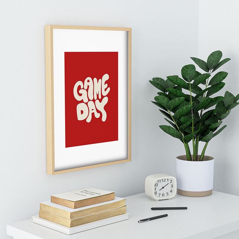 DENY Designs Gameday Red and White 1 Recessed Framing Rectangle