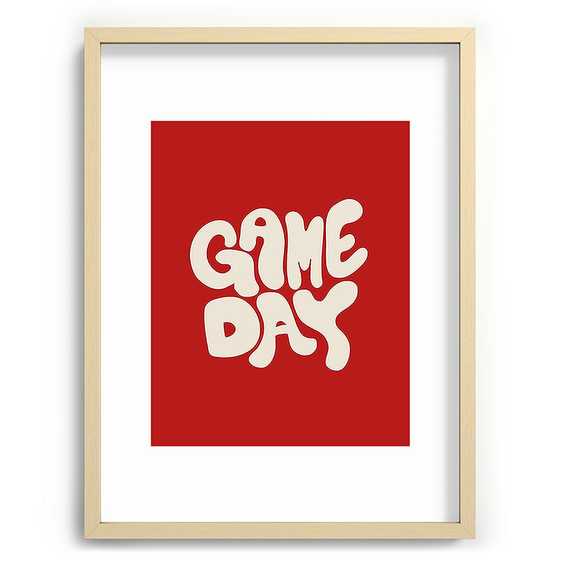 DENY Designs Gameday Red and White 1 Recessed Framing Rectangle