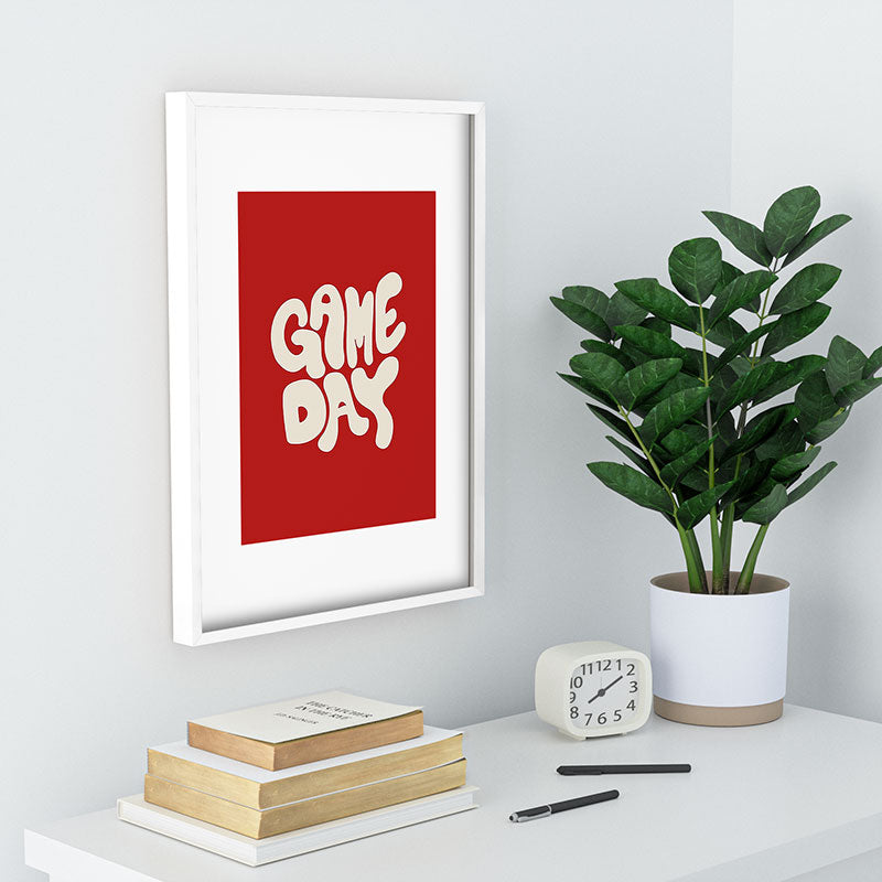 DENY Designs Gameday Red and White 1 Recessed Framing Rectangle