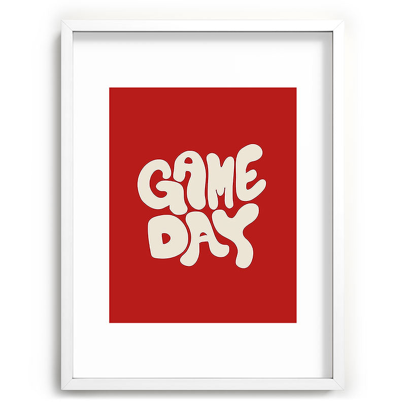 DENY Designs Gameday Red and White 1 Recessed Framing Rectangle