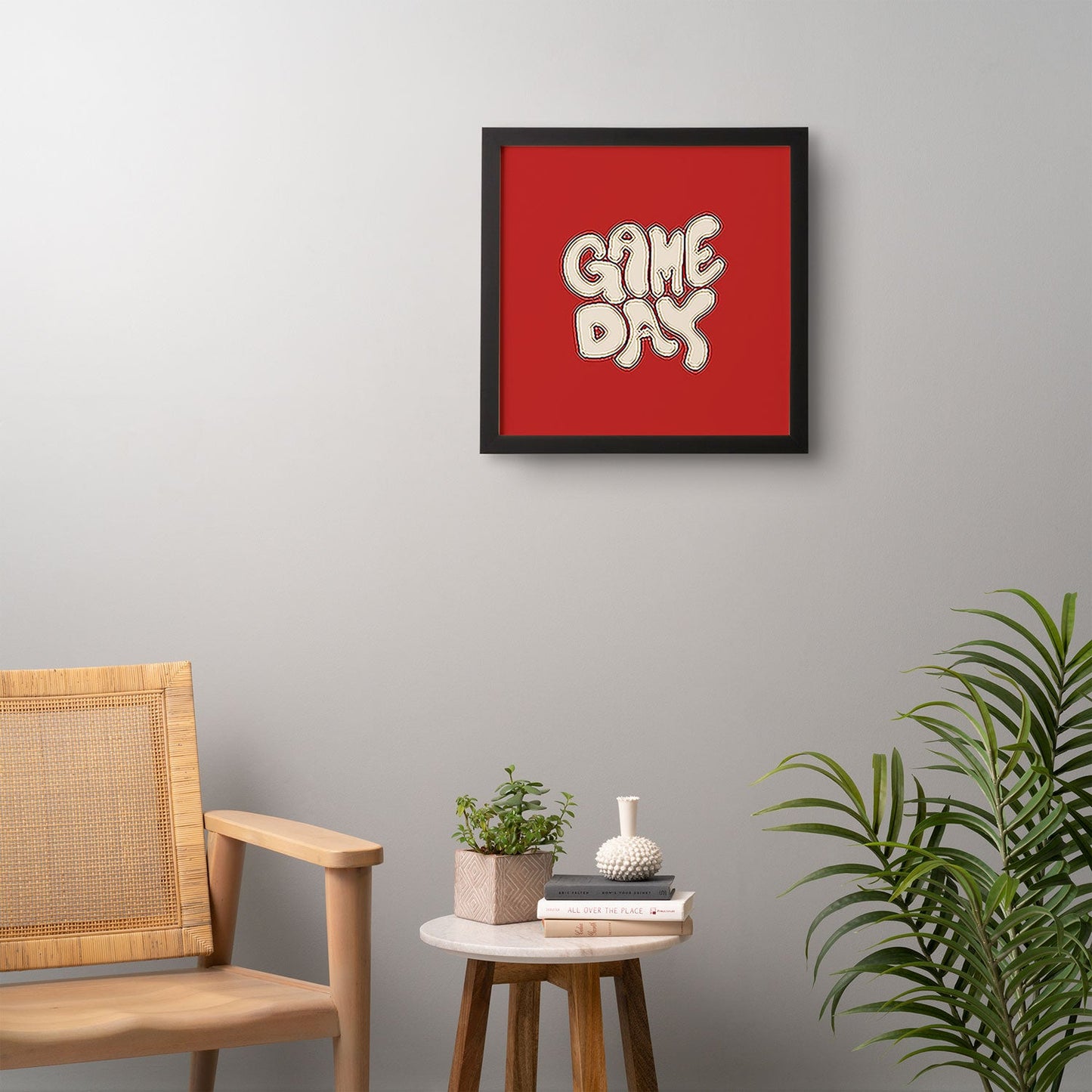 DENY Designs Gameday Red and White 1 Framed Wall Art