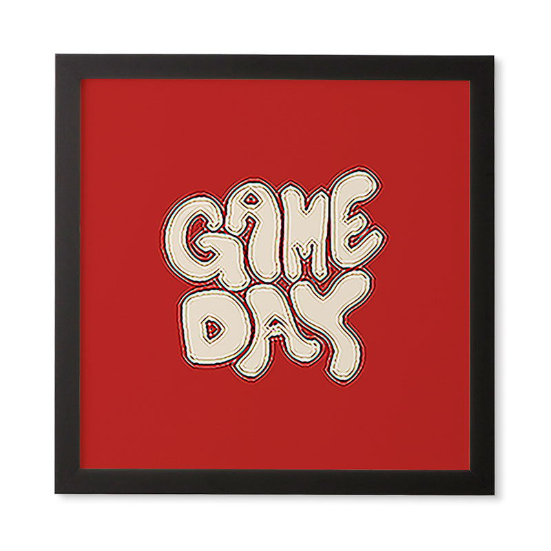 DENY Designs Gameday Red and White 1 Framed Wall Art