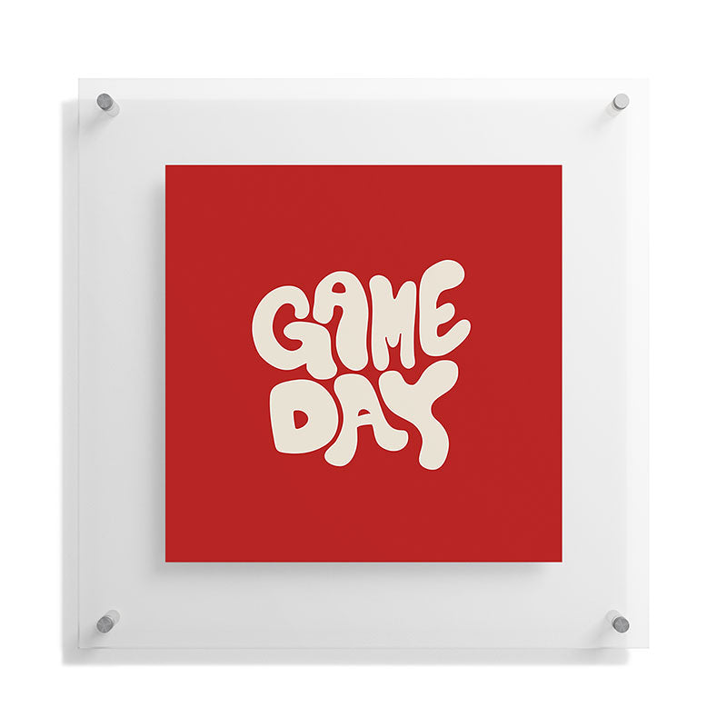 DENY Designs Gameday Red and White 1 Floating Acrylic Print