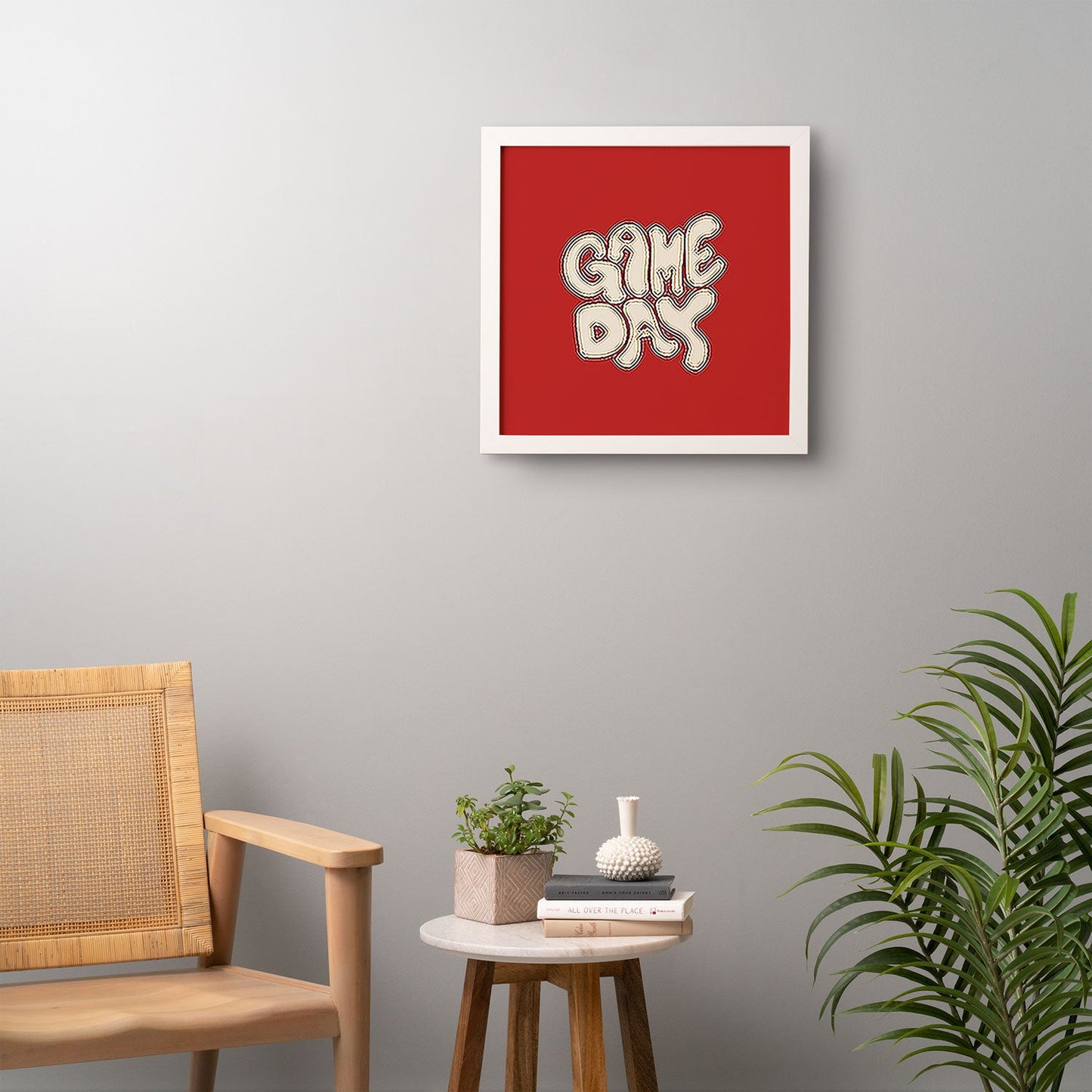 DENY Designs Gameday Red and White 1 Framed Wall Art