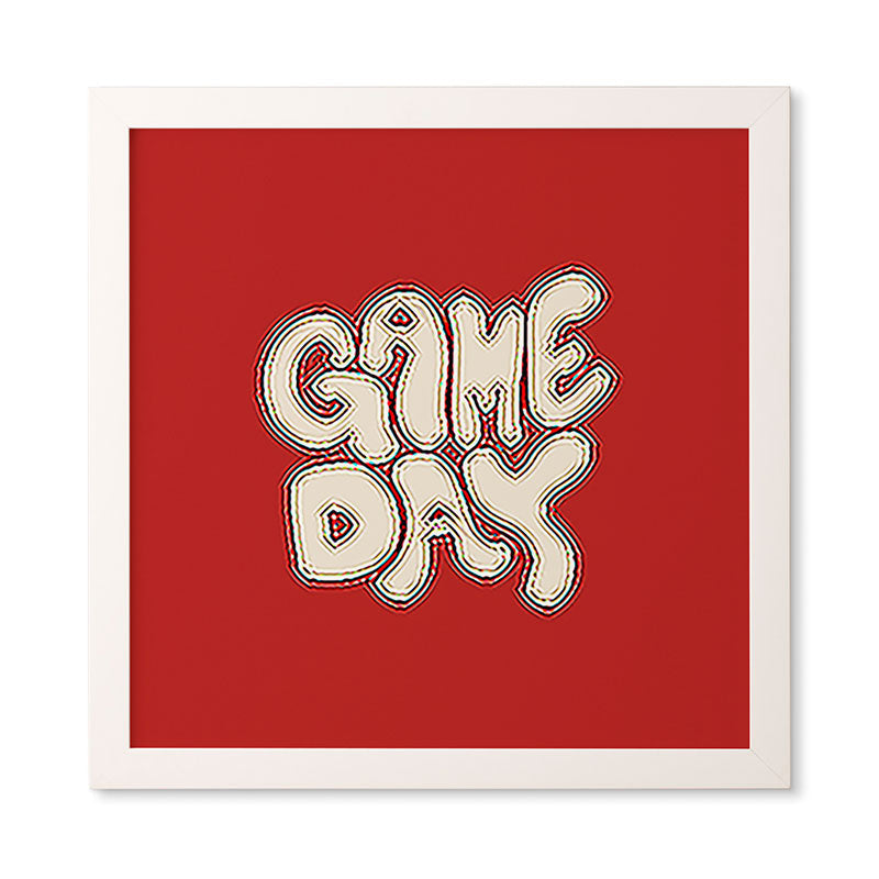 DENY Designs Gameday Red and White 1 Framed Wall Art