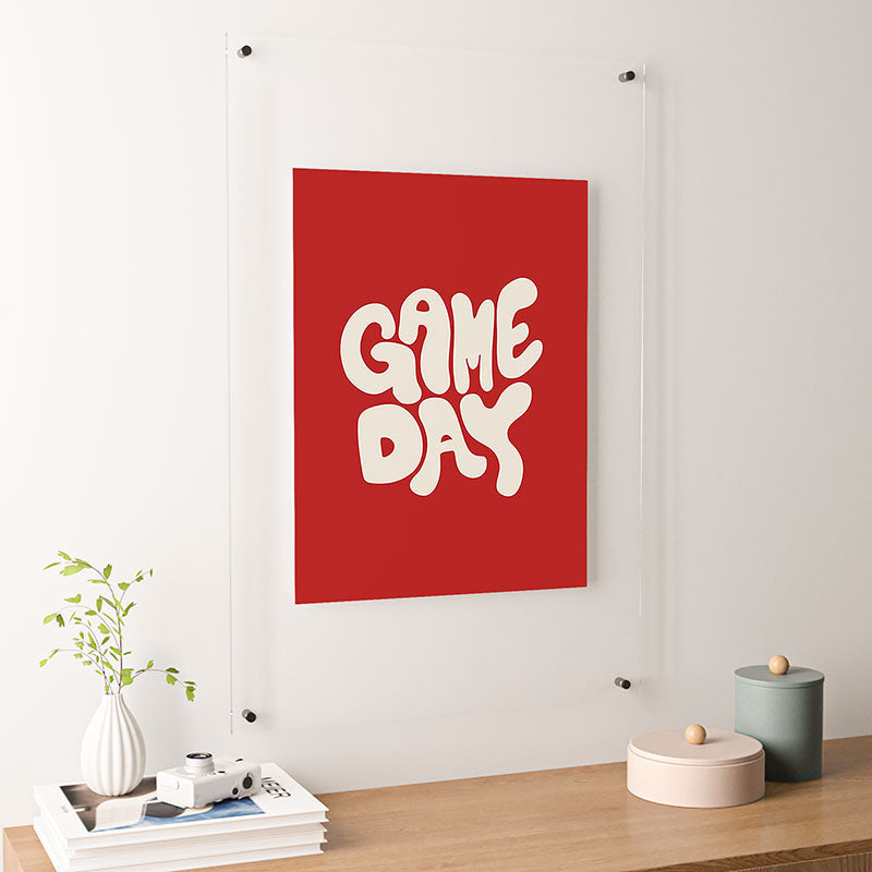 DENY Designs Gameday Red and White 1 Floating Acrylic Print