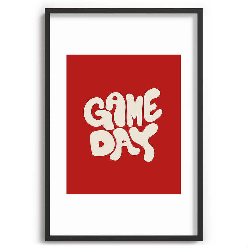 DENY Designs Gameday Red and White 1 Recessed Framing Rectangle