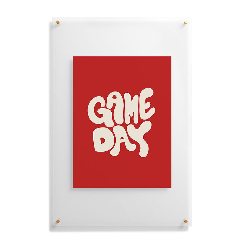DENY Designs Gameday Red and White 1 Floating Acrylic Print