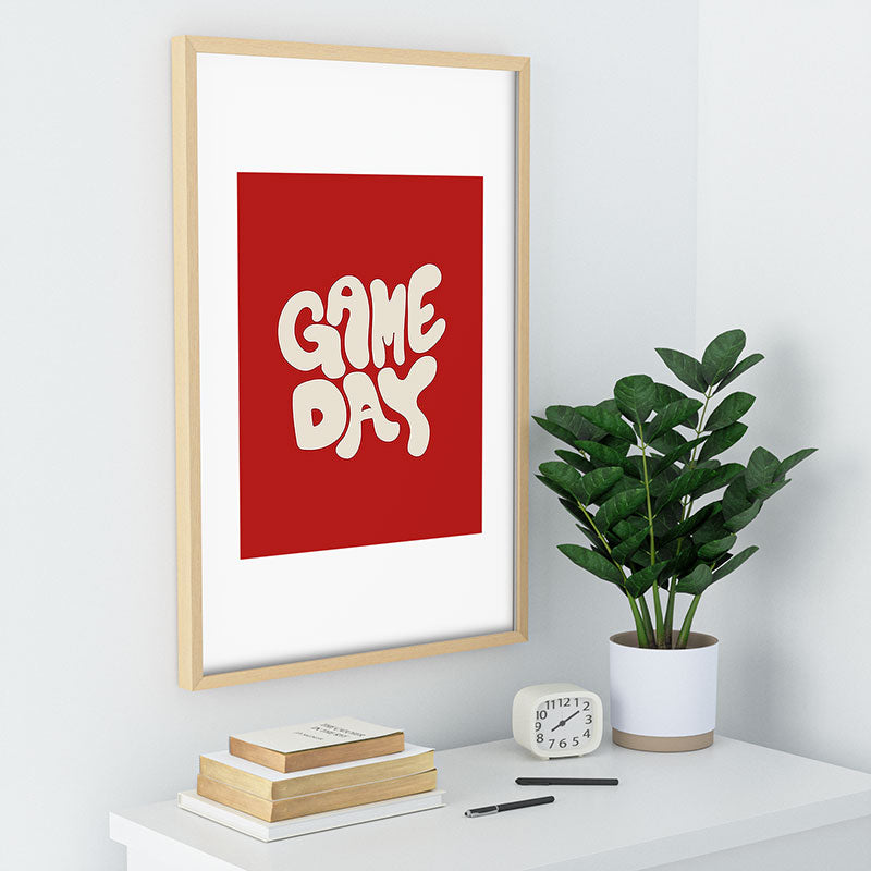 DENY Designs Gameday Red and White 1 Recessed Framing Rectangle