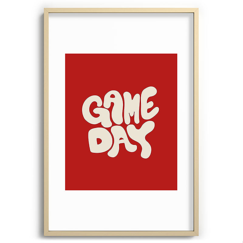 DENY Designs Gameday Red and White 1 Recessed Framing Rectangle