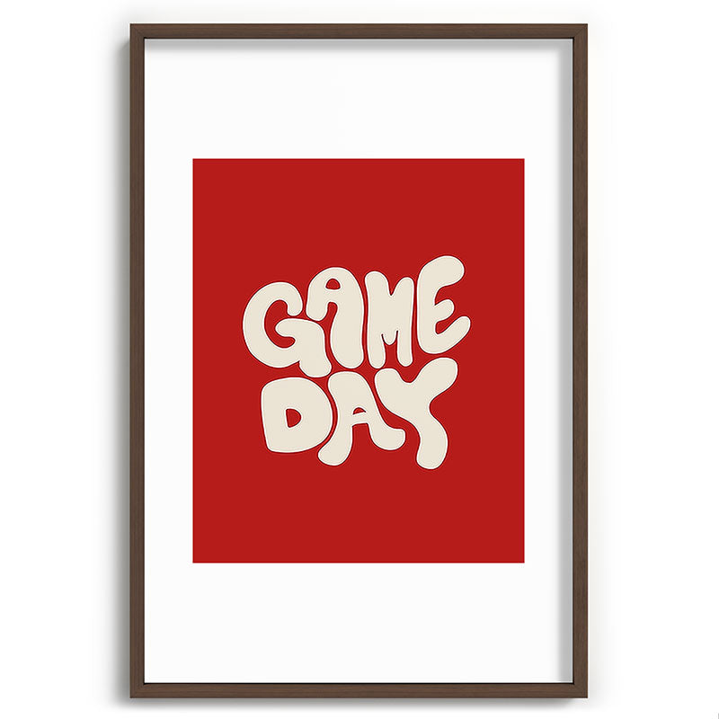 DENY Designs Gameday Red and White 1 Recessed Framing Rectangle