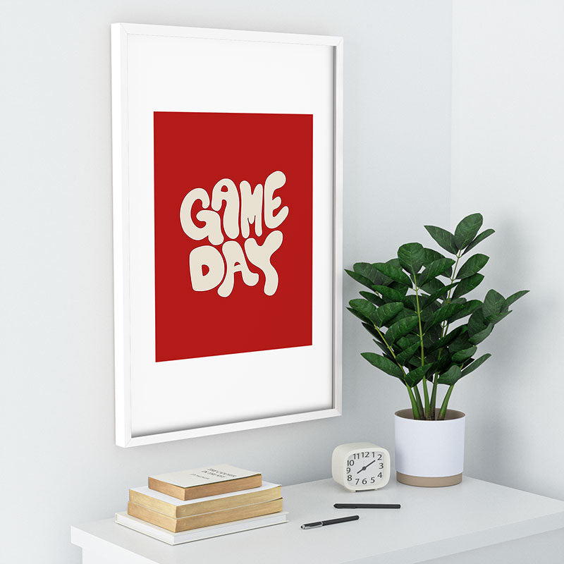 DENY Designs Gameday Red and White 1 Recessed Framing Rectangle