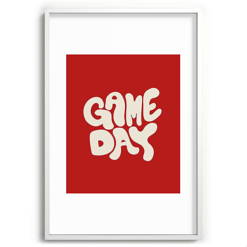 DENY Designs Gameday Red and White 1 Recessed Framing Rectangle