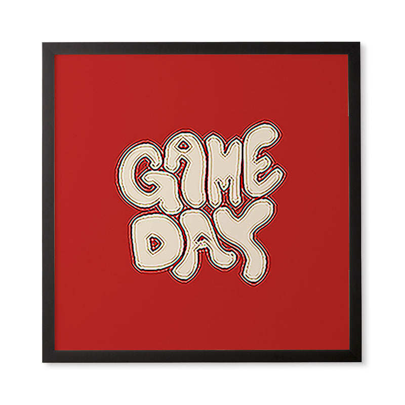 DENY Designs Gameday Red and White 1 Framed Wall Art