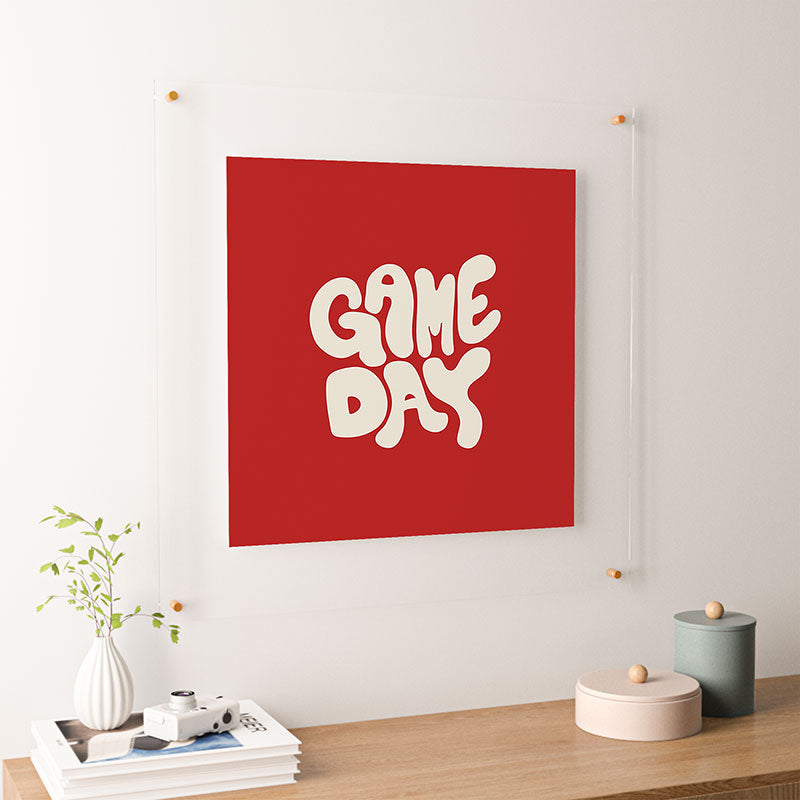 DENY Designs Gameday Red and White 1 Floating Acrylic Print