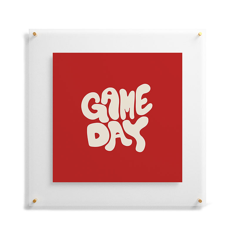 DENY Designs Gameday Red and White 1 Floating Acrylic Print