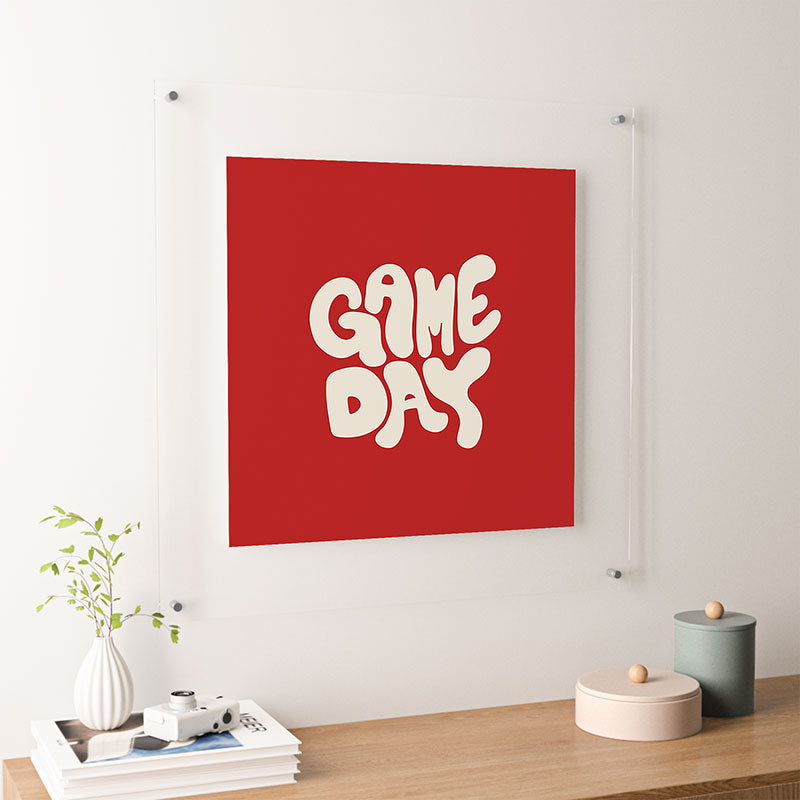DENY Designs Gameday Red and White 1 Floating Acrylic Print