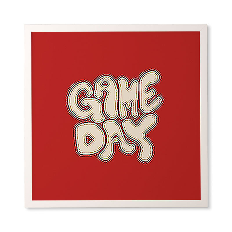 DENY Designs Gameday Red and White 1 Framed Wall Art