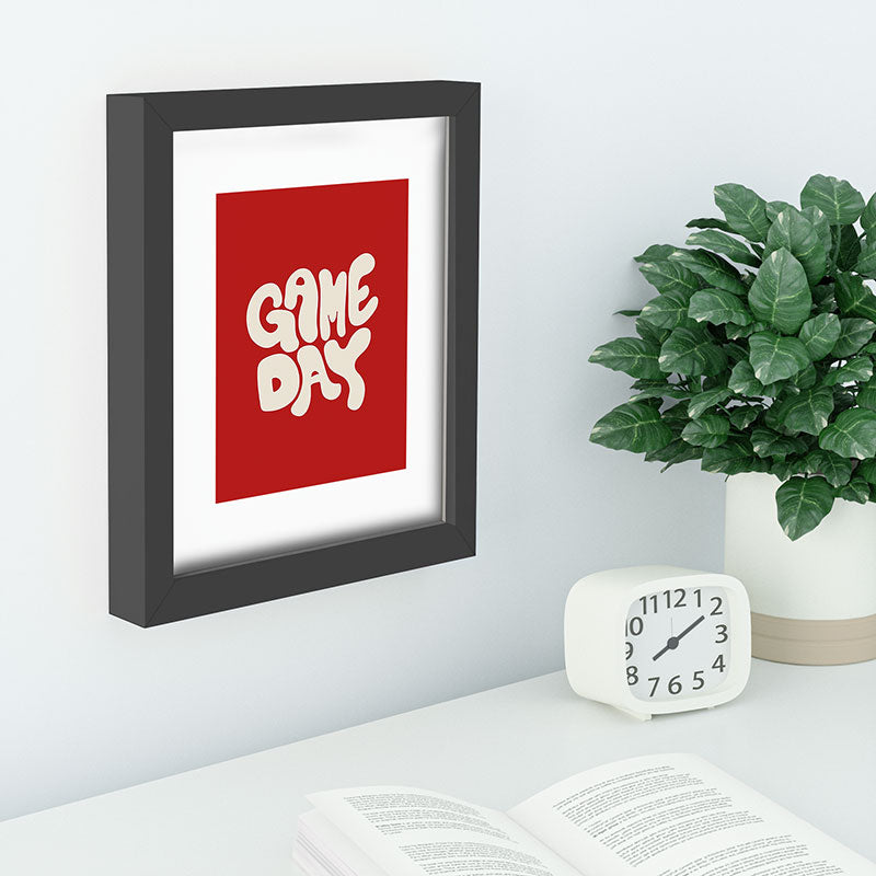 DENY Designs Gameday Red and White 1 Recessed Framing Rectangle