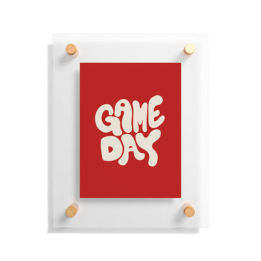 DENY Designs Gameday Red and White 1 Floating Acrylic Print