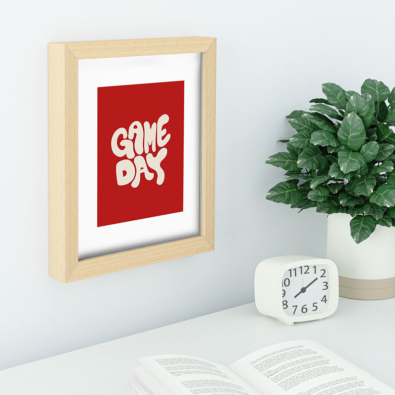 DENY Designs Gameday Red and White 1 Recessed Framing Rectangle