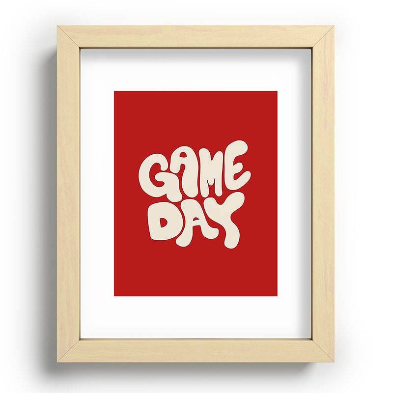 DENY Designs Gameday Red and White 1 Recessed Framing Rectangle