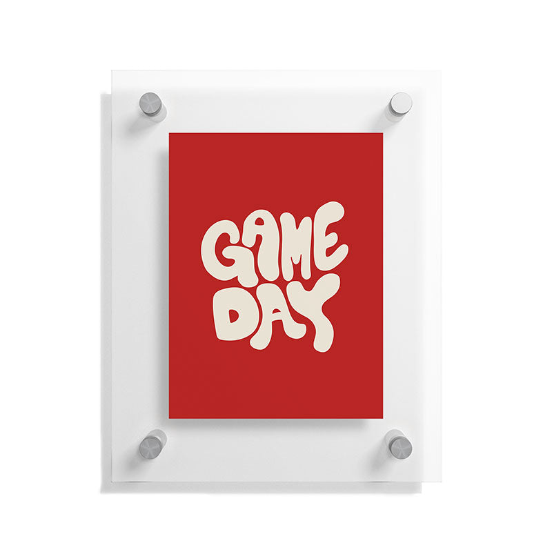 DENY Designs Gameday Red and White 1 Floating Acrylic Print