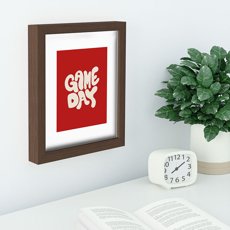 DENY Designs Gameday Red and White 1 Recessed Framing Rectangle