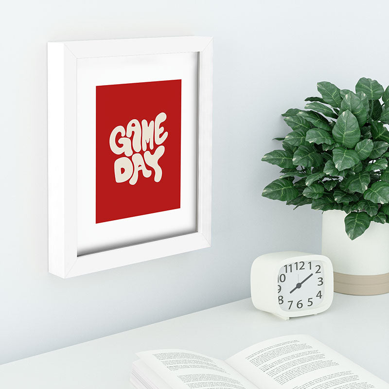 DENY Designs Gameday Red and White 1 Recessed Framing Rectangle