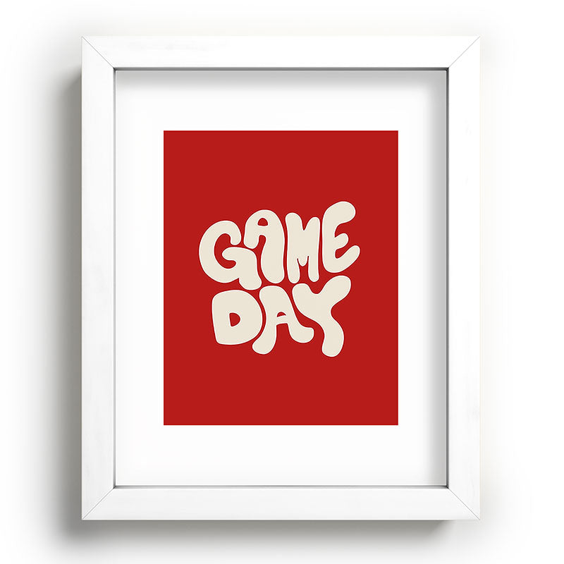 DENY Designs Gameday Red and White 1 Recessed Framing Rectangle