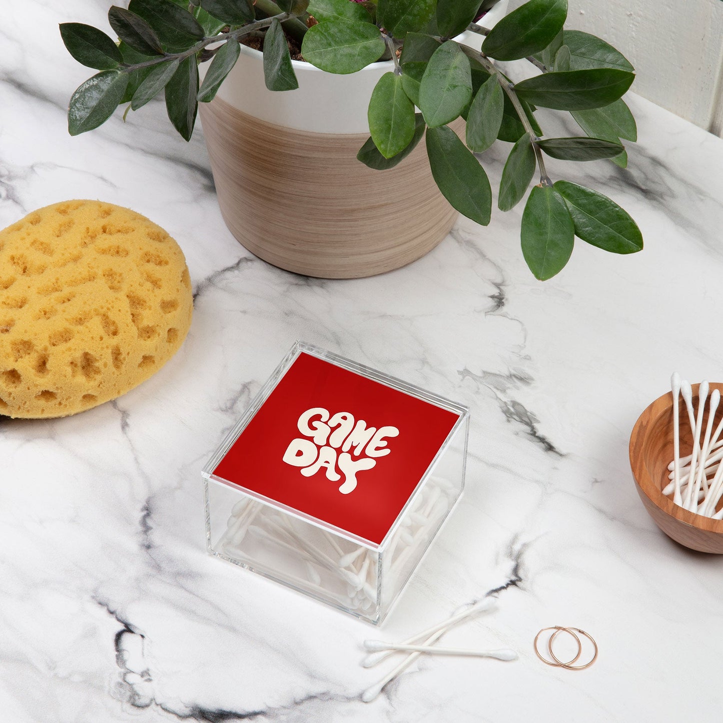 DENY Designs Gameday Red and White 1 Acrylic Box