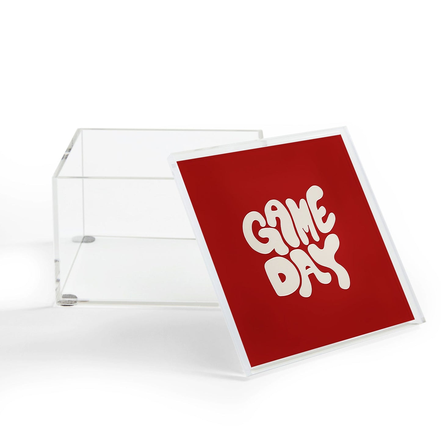 DENY Designs Gameday Red and White 1 Acrylic Box