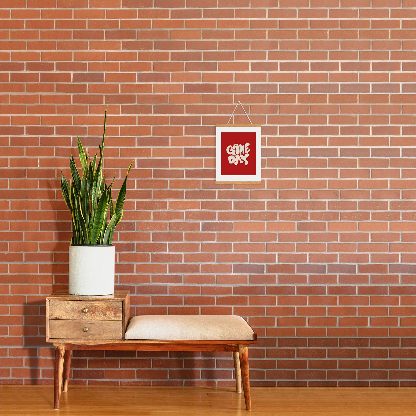 DENY Designs Gameday Red and White 1 Art Print