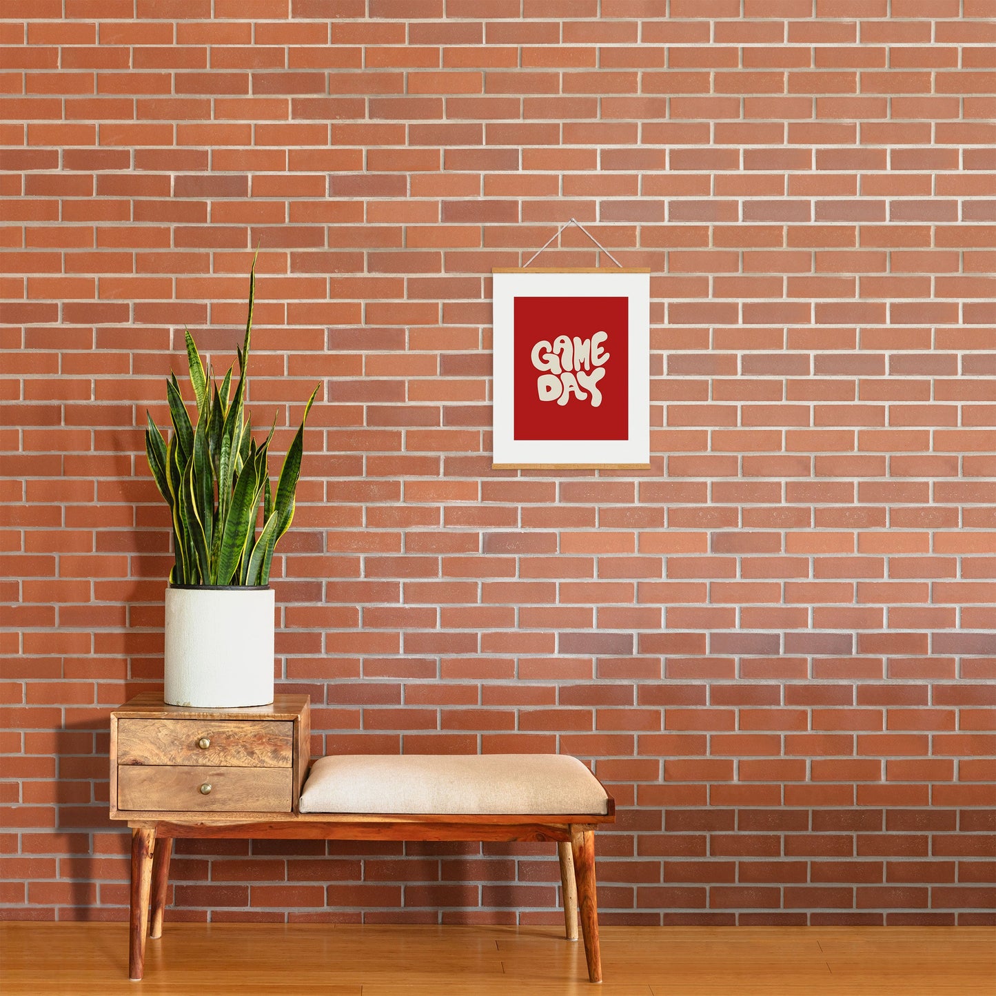DENY Designs Gameday Red and White 1 Art Print