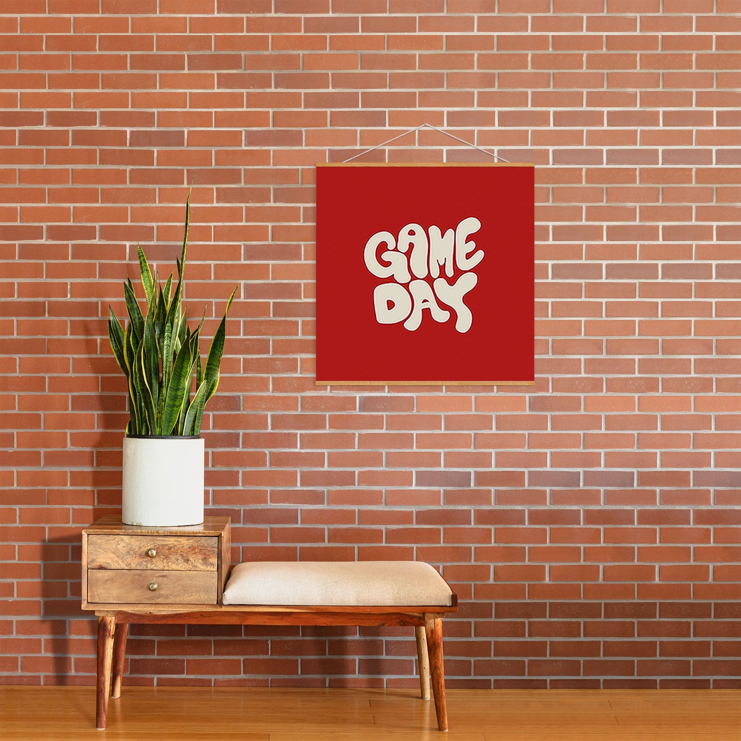 DENY Designs Gameday Red and White 1 Art Print