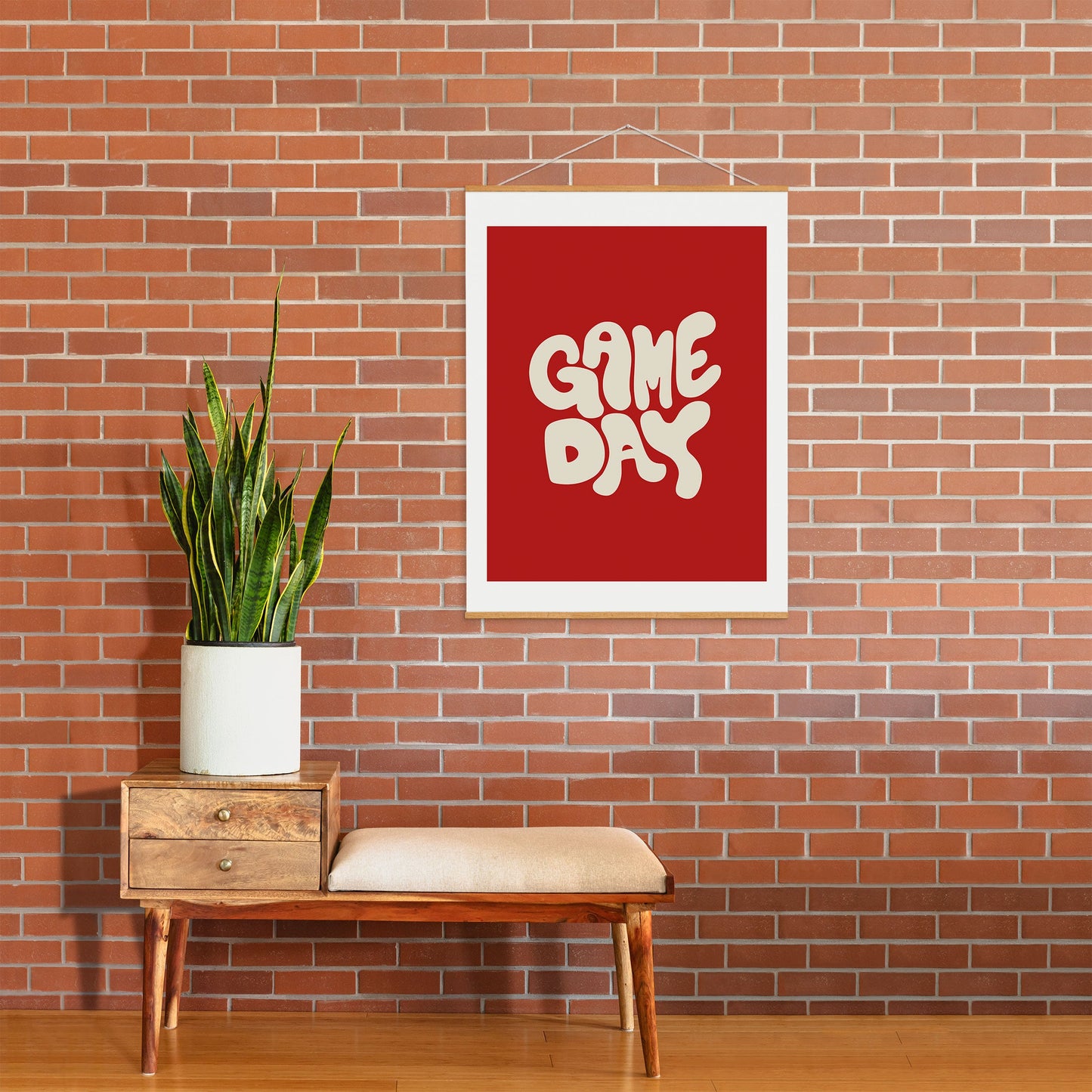 DENY Designs Gameday Red and White 1 Art Print