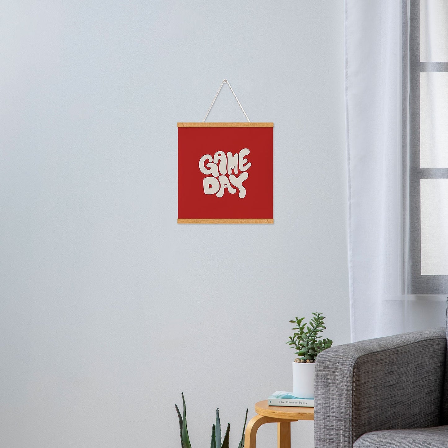 DENY Designs Gameday Red and White 1 Art Print