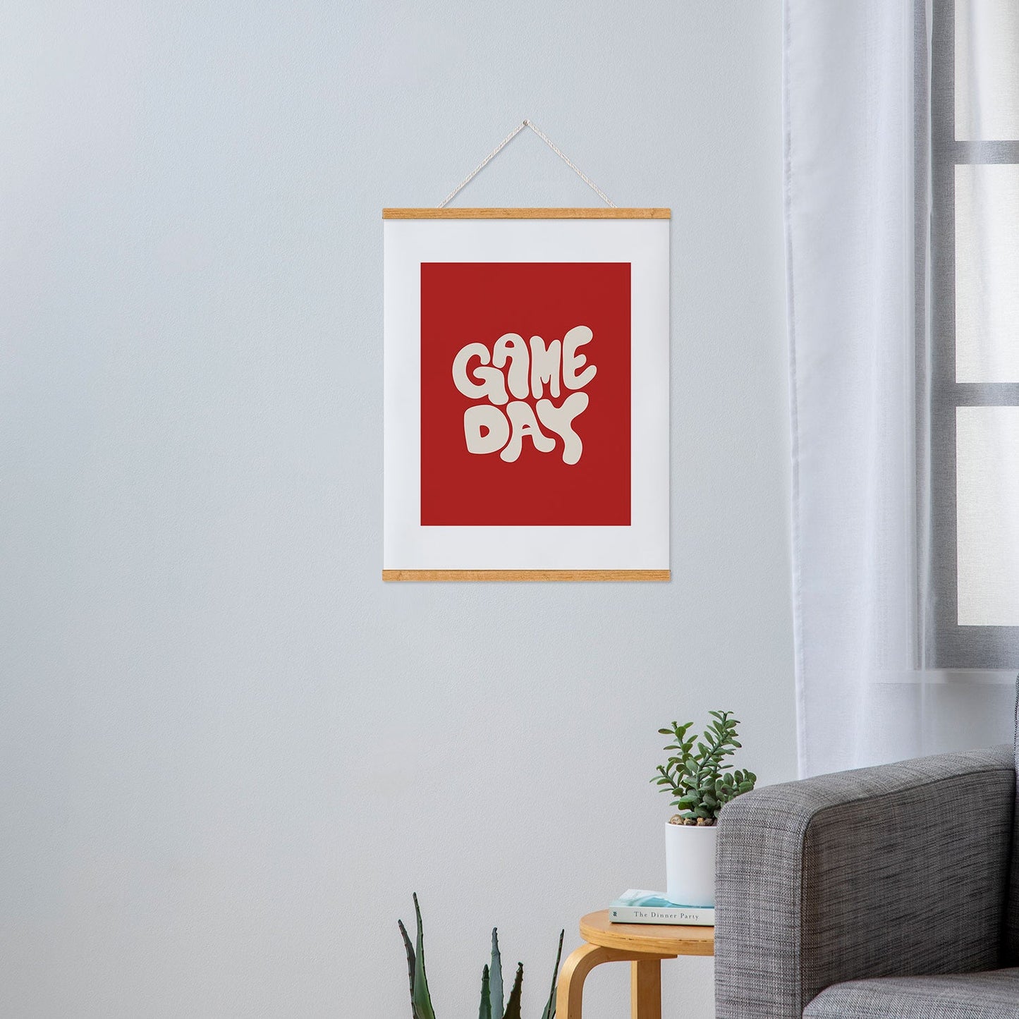 DENY Designs Gameday Red and White 1 Art Print