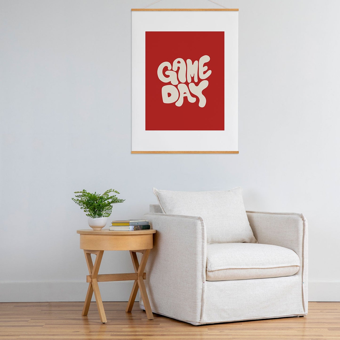 DENY Designs Gameday Red and White 1 Art Print